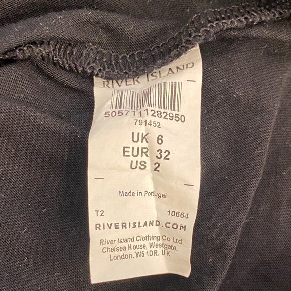 "River Island Size 2 Black Graphic Tee - Made in Portugal" - Picture 7 of 9